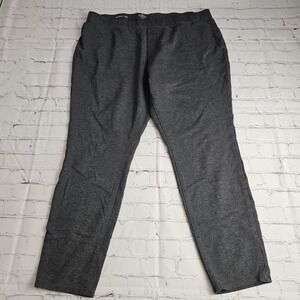 St. Johns Bay Womens Gray Skinny Leg Cropped‎ Pants XL Pull On Mid Rise Stretch